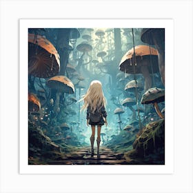 Girl In The Forest Art Print