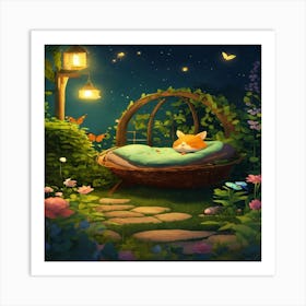 Night In The Garden 1 Art Print