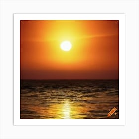 Sunset Over The Ocean Art Print