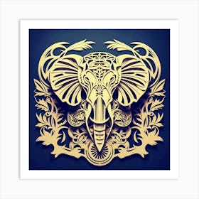 Amazing Paper cutting art works of Elegance Elephant Print Art Print