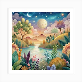 Night Landscape 1 Art Print