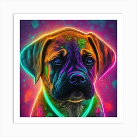 Neon Dog Art Print