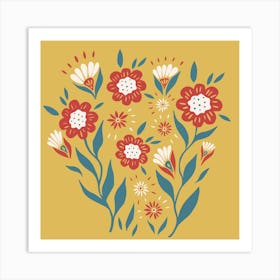 Golden Growth Square Art Print