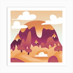 Abstract Mountain Landscape Art Print