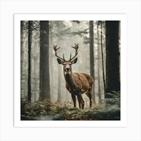 Deer In The Forest 3 Art Print