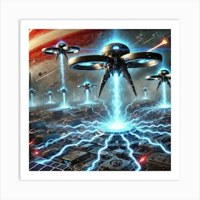 A Sci Fi Depiction Of Tempest Drones Using Emp Bla Art Print