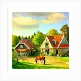 Horse In The Field Art Print