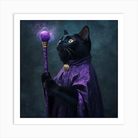 Cat In Purple Robe Art Print