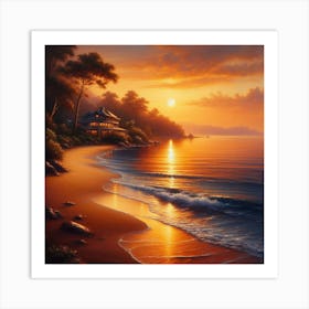 Sunset On The Beach 9 Art Print