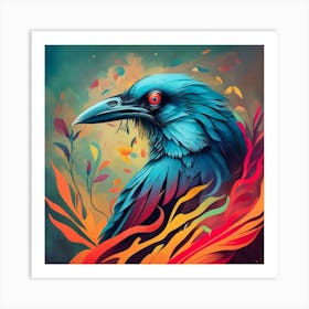 Crow Of Fire Print Art Print