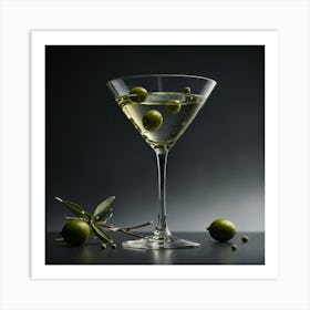 Martini With Olives Art Print