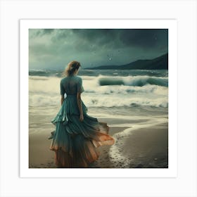 Girl On The Beach Art Print