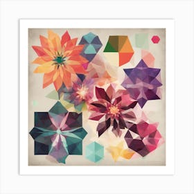 Abstract Flowers 1 Art Print