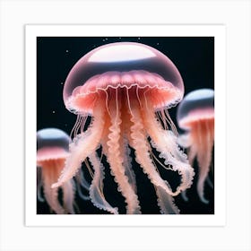 Pink jellyfish Art Print