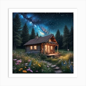 Cabin In The Woods art Art Print