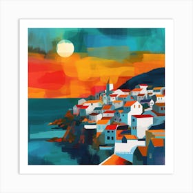 Sunset At The Seaside Art Print