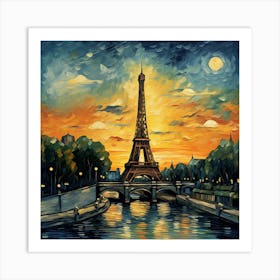 Paris At Sunset 2 Art Print