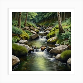 Stream In The Woods 1 Art Print