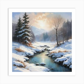 Winter Landscape Painting Art Print 2 Art Print