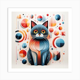 Abstract Cat 2 Art Print