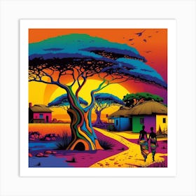 African Village Art Print