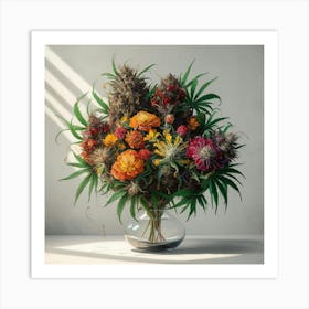 A Bouquet of Flowers and Buds Art Print