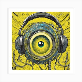 Cosmic Eye With Headphones 3 Art Print