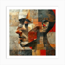 Abstract Portrait Of A Man 3 Art Print