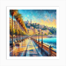 Riviera Reverie: Where Glamour and Tranquility Converge Art Print