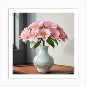 Sakura Flowers In A Vase Art Print