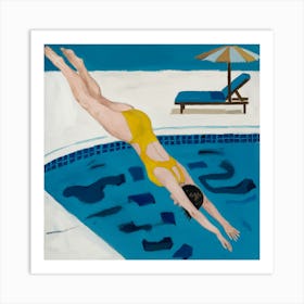 'Swimming' Art Print