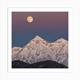 Full Moon Over The Mountains Art Print