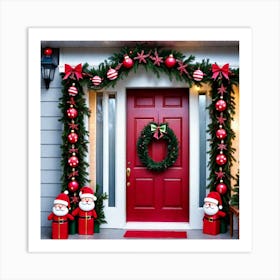 Christmas Door Decorations 4 Art Print