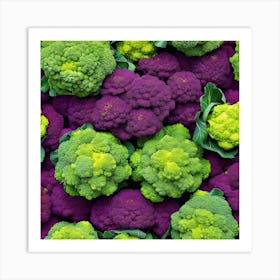 Purple And Green Cauliflower Art Print