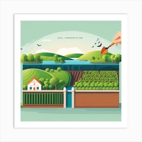 Vector Illustration Of A Farm Art Print