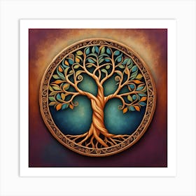 Tree Of Life wallart colorful print abstract poster art illustration design texture for canvas Art Print