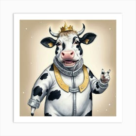 Cow In A Crown Art Print