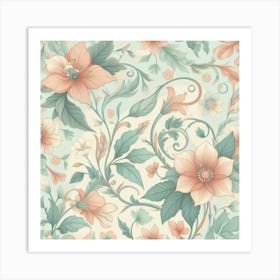 Floral Seamless Pattern Art Print