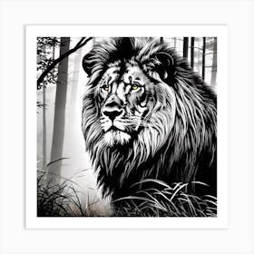 Lion In The Forest 22 Art Print