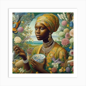 Woman With A Cup Art Print