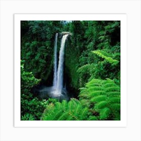 Waterfall In The Jungle Art Print