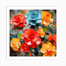 Colorful Roses 16 Art Print