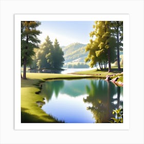 Peaceful Countryside Lake 2023 11 07t103933 Art Print