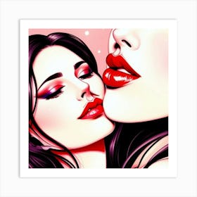 Kissing Lips 4 Art Print