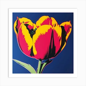 Tulip 2 Pop Art Illustration Square Art Print