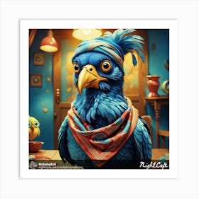 Blue Parrot Art Print