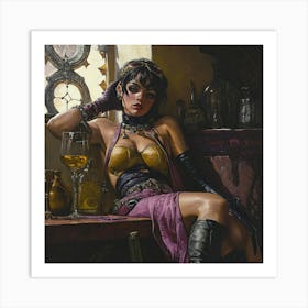 Sexy Steampunk Woman Intergalactic Mermaid 1 Art Print