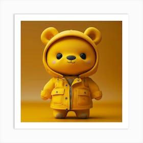 Teddy Bear In Raincoat Art Print