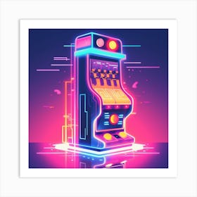 Neon Slot Machine Art Print