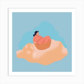 Woman In A Basket 6 Art Print